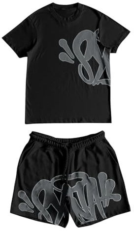 Generico SW Tuta Corta - Completi Sportivi Bambino Estivi Tuta Sportiva Tute da Fitness Maniche Corte Pantaloncini T-shirt da Ginnastica Bambino per Jogging Fitness