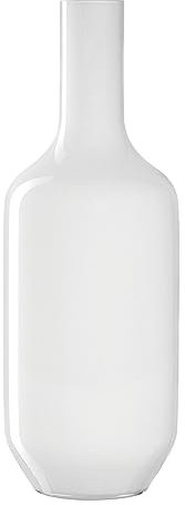 Leonardo Milano, Blumenvase aus weiss gefärbtem Glas, handgefertigte Glasvase in modernem Design, Höhe: 50 cm, 041648