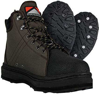 Paramount Outdoors Stonefly Cleated Sole Wading Boot, Rubber Bottom Wading Shoe (11)