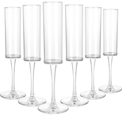 JMIATRY Unbreakable Champagne Flutes Set of 6, 165ml/5.8oz Premium Plastic Champagne Flutes, Classy Champagnes Glasses Great for Wedding, Christmas, Birthday Party and Daily Use