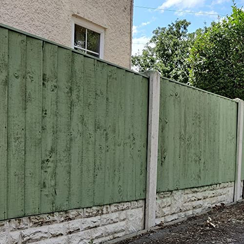 Resincoat Fence Paint, Weather Resistant Garden Fence Paint, Premium Acrylic Resin Formula, Matt Finish, Ideal for Outdoor Wood, Fence Panels, Cement Posts, Gravel Boards, Sage Green, 5 Litres