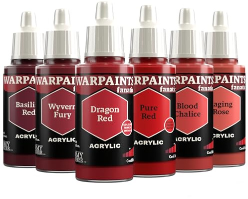 The Army Painter, Warpaints Fanatic Flexible Triad: Cool Reds, 6 x 18 ml Akrylfärg, Hobbyfärg för Miniatyrer, Kvalitetsfärg för Miniatyrkrigsspel