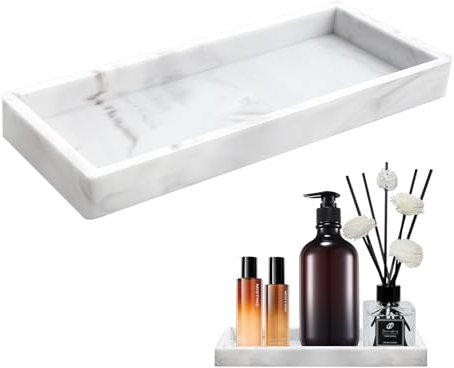 Plateau de Salle de Bain, 20 x 10 cm, Plateau de Rangement en Silicone, Plateau de Toilette, Plateau de Rangement, Plateau de vanité rectangulaire, Articles de Salle de Bain pour Petits cosmétiques