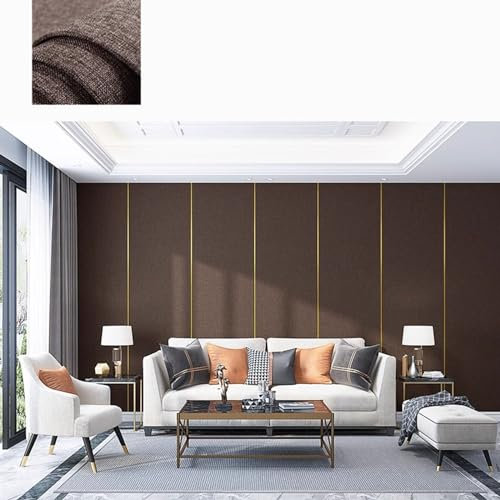 Panneaux de papier peint en lin pour isolation thermique et acoustique - Décoration d'intérieur pour chambre à coucher, salon, cuisine, mur TV