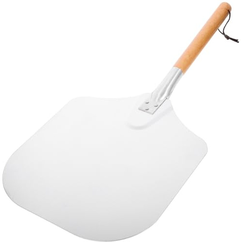 SHOWERORO Pelle à Pizza Carrée 30 Cm Manche En Bois Amovible En Alliage D'aluminium Spatule à Pizza Antidérapante Outil De Cuisson Professionnel Pour Famille Et Restauration à Domicile