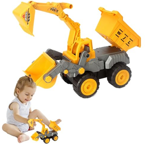 Zuasdvnk Digger Lkw-Spielzeug, Bagger-Autospielzeug | Trägheitsfahrzeuge der multifunktionalen – Baufahrzeuge, Lernspielzeug für den Kindergarten