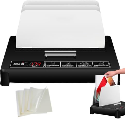 Naturalpowev Universelle Thermobindemaschine, 550 Blatt Kapazität, 55 mm Bindestärke, elektrischer Thermobinder mit 50 Umschlägen, A3/A4/A5-Dokumenten-Wärmebinder, Heißschmelzmaschine,6mm-Covers