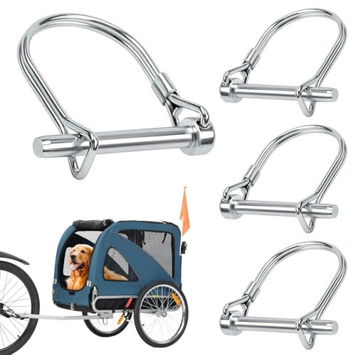 4 Pezzi Perni di Bloccaggio per Albero, 8 mm X 70 mm Perno di Bloccaggi a Forma D, Perno di Bloccaggio Rotondo, Perni a Forma di D, In Acciaio al Carbonio, per Rimorchi Agricoli, Prato, Giardino