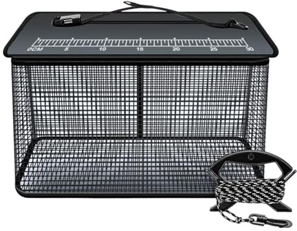 Filet de pêche pliable | Cage de poisson pliable réfléchissante, très résistant Piège de stockage vivant pour ruisseaux et rochers