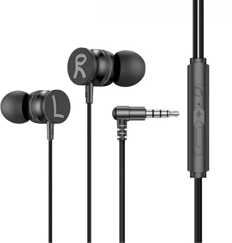 CVMGO Wired In-Ear Earbuds 3.5mm with Volume Control Extra Bass Headphones