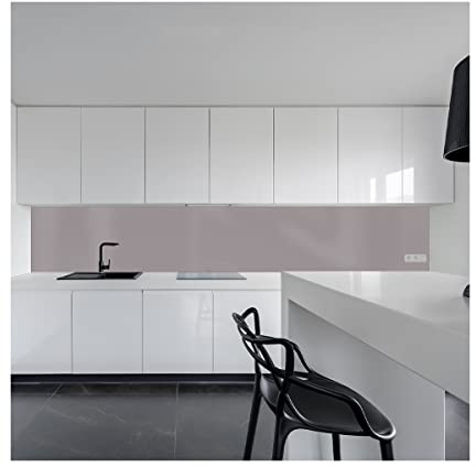 KeraBad Küchenrückwand aus Aluverbund, Spritzschutz Küche, 3mm dick, Grau, 30x100cm
