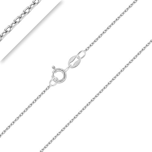 Planetys - Kinder und Baby AnkerKette 925 Sterling Silber Rhodiniert Mädchen Jungs Kette - 1 mm Breite Verschiedene Längen: 32-34-36-38-40 cm
