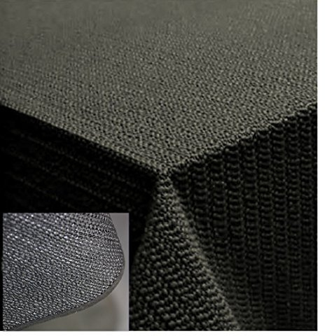 Generisch Tischdecke 130x160 cm Gartendecke Schwarz mit Saum abwaschbar Gartentischdecke Balkon Terrasse wetterfest (Schwarz)
