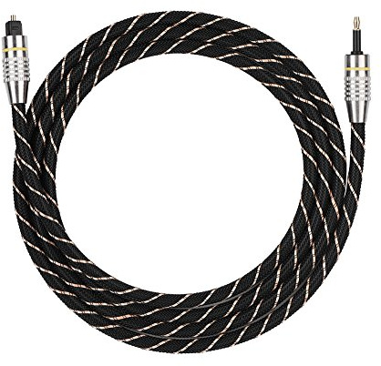 Digitales optisches Audiokabel für Toslink, Heimkino, Glasfaser-Toslink auf -Stecker, 3,5 mm Kabel, optischer Stecker, Kabel mit Metall-Steckern und Zugentlastung, PVC-Ummantelung