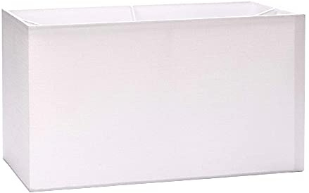 Lampenschirm Stoff, (40 x 22 x 24 cm), für Fassung E27 eckig, Ersatzschirm für Stehlampe, Tischlampe, rechteckig, Weiß