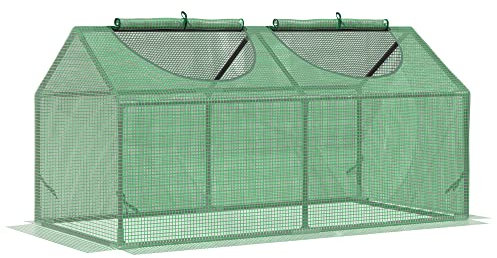 Outsunny Mini Greenhouse, Small Plant Grow House for Outdoor with Durable PE Cover, Observation Windows, 120 x 60 x 60 cm, Green