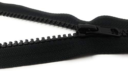 YKK nicht teilbarer Reißverschluss aus Kunststoff mit Zipper Schwarz 30 cm
