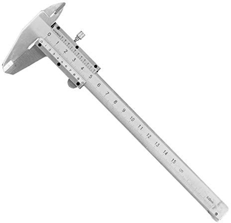 Vernier Caliper, 0mm-150mm Carbon Steel Micrometer Measuring Tool, Vernier Gauge Width Gauge Caliper Precision Measuring Ruler Micrometer Durable Tool in Protective Box for Jewelry Measuring DIY