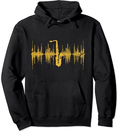 Saxophoniste Saxo Jazz Onde Sonore Musique Saxophone Sweat à Capuche