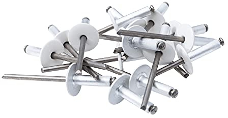 Hochwertige Fassadennieten Ø 5mm x 14, 16, 18mm, Blindnieten, Dichtnieten, Zugnieten in verschiedenen Farben und Längen MADE IN GERMANY (20, Ø 5mm x 14mm, Weiß (RAL 9010))