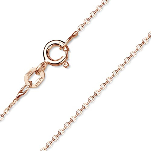 MATERIA by Matthias Wagner Damen Rosegold Halskette aus 925 Silber 1mm vergoldet 40-50cm K59