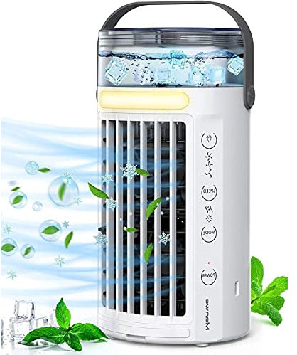 Ventilador Enfriador De Aire Silencioso - Enfriador De Aire 4 En 1 Air Conditioner Portable , Dispositivo De Enfriamiento Personal Airconditioner , para HabitacióN, Oficina, Cocina, Coche, Hogar