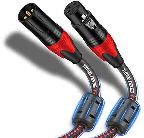 TIMEYES 2M XLR Male to XLR Female Microphone Cable - Balanced Snake Cord for Mixing Boards & Live Sound