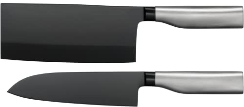 WMF Ultimate Black Messerset 2teilig, Made in Germany, Küchenmesser, Diamond Cut, sicherer Fingerschutz, ergonomischer Griff