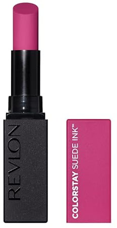 Revlon ColorStay Suede Ink Lipstick, deckender Lippenstift, langanhaltend, nicht übertragbare Formel, angereichert mit Vitamin E, wasserfest, 010 Tunnel Vision, 2,55 g
