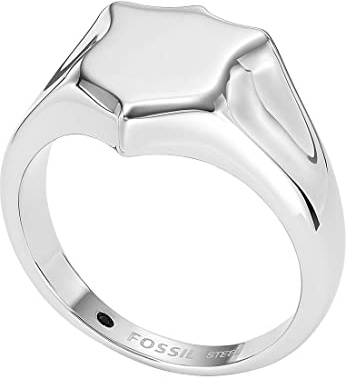Fossil Ring Für Männer Heritage, Länge: 11.7mm, Breite: 9.8mm Silberner Edelstahlring, JF04347040