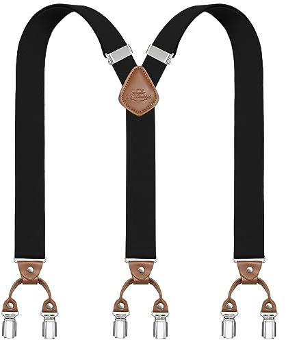 Dresime Hosenträger für Herren Breit Y Style 3.5 CM Mit Sehr 6 Starke Metall Clip Durable Elastic Verstellbare Hosenträger für Herren und Damen