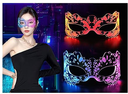 Kreeqe 1 Pair LED Visor Glasses Light Up: Cyberpunk Futuristic Luminous Cosplay Glasses For Halloween, Parties, Concerts, Costume parties, Discos, Nightclubs.