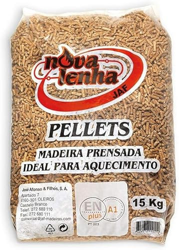 Saco DE Pellet DE 15KG Nova LENHA. Para Estufas Y Calderas. Fabricado EN Portugal. FYSHOP