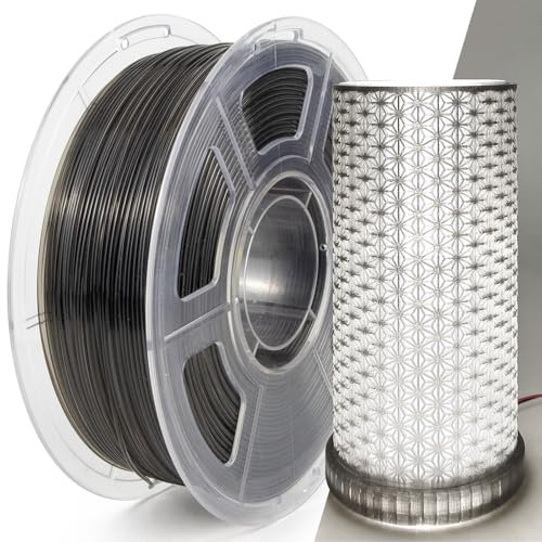 IEMAI PETG Filament 1.75mm, Transparent PETG Rauchgrau 1Kg, High Speed 3D Drucker Filament, Maßgenauigkeit +/- 0,02 mm, Geeignet für den Druck von Lampenschirmen Dekorationen