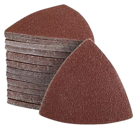Alppihym 100 Stück Dreieck Schleifpapier Set 80mm - 5 Körnungen (60/80/120/180/240) je 20 Stück - Klett Schleifpapier für Deltaschleifer - Für Holz, Metall, Gips, Glasfaser (80 * 80MM)