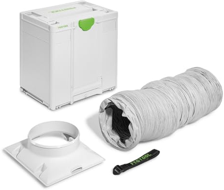 Festool Zuluftschlauch LS-SYS-AIR D200 x 6 m für Luftreiniger SYS-AIR | Flexibler Spiralschlauch 200 mm, 6 m lang – inkl. Systainer, Wandanschlussplatte & Fixierband