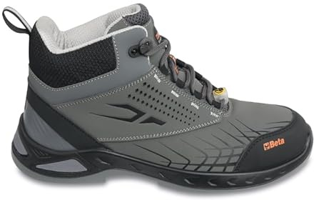 BETA 7274G, Zapatos Altos de Seguridad FitEVOLUTION en Nabuk Hidrorrepelente, Zapatos de Trabajo Antiperforación con Soporte de Estabilidad en el Talón, Talla EU 47, 650g
