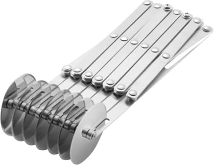Cortador de galletas acordeón - cortador de pasta, cortador de ravioles | Cortador de pasta extensible para pastelería | Cortador de espaguetis y pasta de acero inoxidable, cortador de pasta múltiple