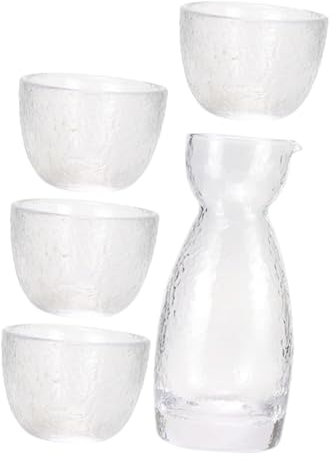 MAGICLULU Vaso Sake Cristal Martillado Diseño Japonés Kit Vino Tetera para Bares