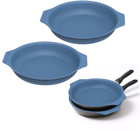 10 Inch Silicone Frying Pan Protectors - Scratch-Proof Stacking Pads for Nonstick Cookware | Reusable, Space-Saving Kitchen Organizers (2 Pack)