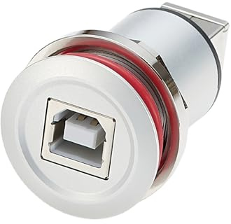 Plinkwirekb Fester USB-B-Buchse-auf-Buchse-Gender-Changer mit Gewinde, USB 2.0 Typ B, bündige Panelmontage, lötfreier Adapter für Drucker, Scanner (1 Stück)