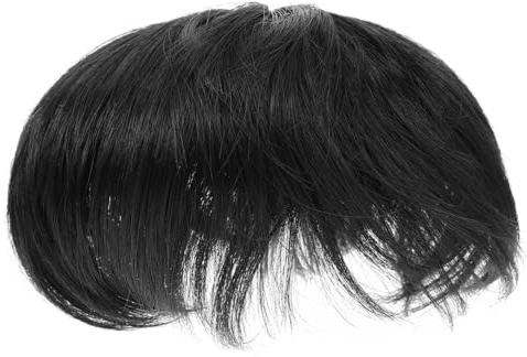 Gatuida Schwarzes Toupet für Männer mit Glatze Realistisches Kurzes Haar aus Hitzebeständigem Fasermaterial Vielseitig und Bequem für Bühnenauftritte und Alltag