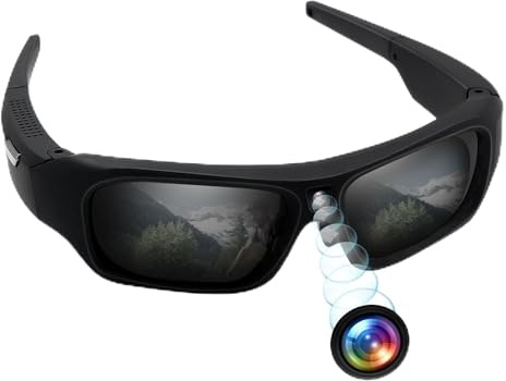 Camera Glasses HD 4K Video Camera Sunglasses, Smart Glasses Camera for Men Women, Action Camera with UV400 Protection Polarized Lens Support Photos/Videos Recording for Outdoor Activities