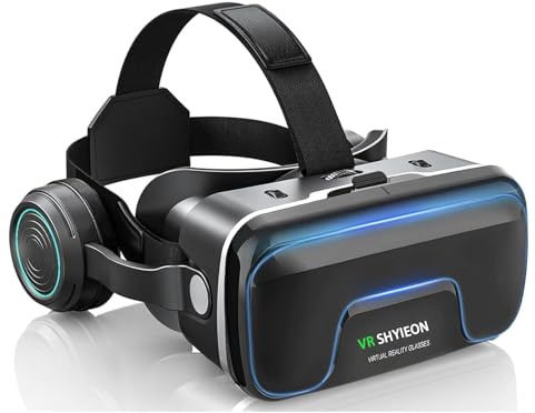 VR Headset for Phone, Virtual Reality Headsets 110° FOV, Anti-Blue Light Lenses, Compatible with iPhone and Android 4.7-7.2 inch Screens (Black)