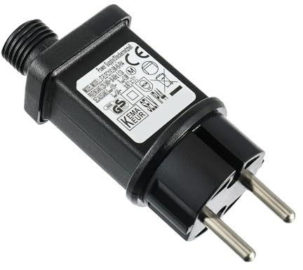 JAMHER 31V 3.6W Fuente de Alimentación LED IP44 Transformador Luces Adaptador con Temporizador 8 Modelos de Luces Navideñas Luces Intermitentes Luces de Colores Luces de Carámbanos(1 Piezas)