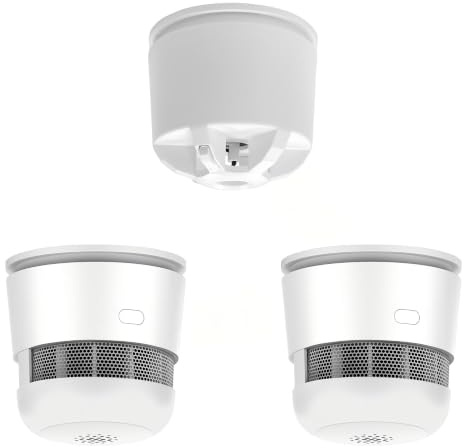 Wireless Interlinked Smoke Alarms and Heat Alarm Scotland Bundle 1 Heat Alarm 2 Smoke Alarms EN 14604 & BS 5446-2 Certified Compliant with UK Landlord Fire Regulations for Home Rental & Holiday Lets