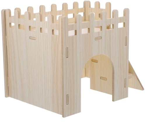 Homoyoyo Maison Bois pour Petits Rongeurs Cabane et Résistante pour Hamster Cochon Souris et Gerbille Refuge Confortable et Sécurisé pour Cage Intérieure
