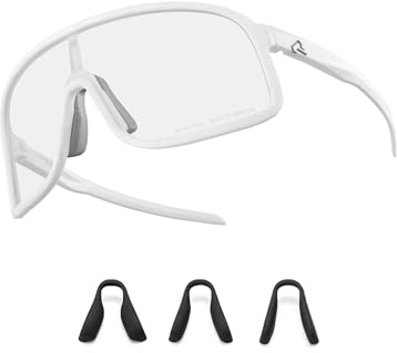 ROCKBROS Selbsttönend Fahrradbrille, Photochrome UV400 Sonnenbrille Sportbrille, Ultraleichter TR90 Rahmen Laufbrille, Austauschbare Nasenpads Cycling Glasses für Damen Radfahren MTB Laufen