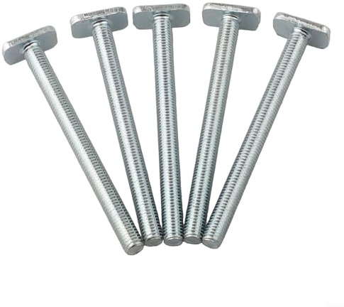 Juego de pernos y tuercas M8 con ranura en T, 5 piezas de hardware de pista en T, tuercas de inserción de latón de plástico, pernos de metal, enrutador de carpintería, mesa de taladro, kit de fijación
