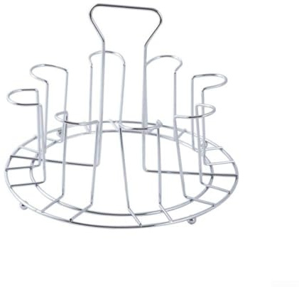 Portabicchieri capovolto in acciaio inox progettato per ottimizzare lo spazio e un'efficace asciugatura delle tazze di vetro, adatto per cucine o sale da pranzo (8bit-S)